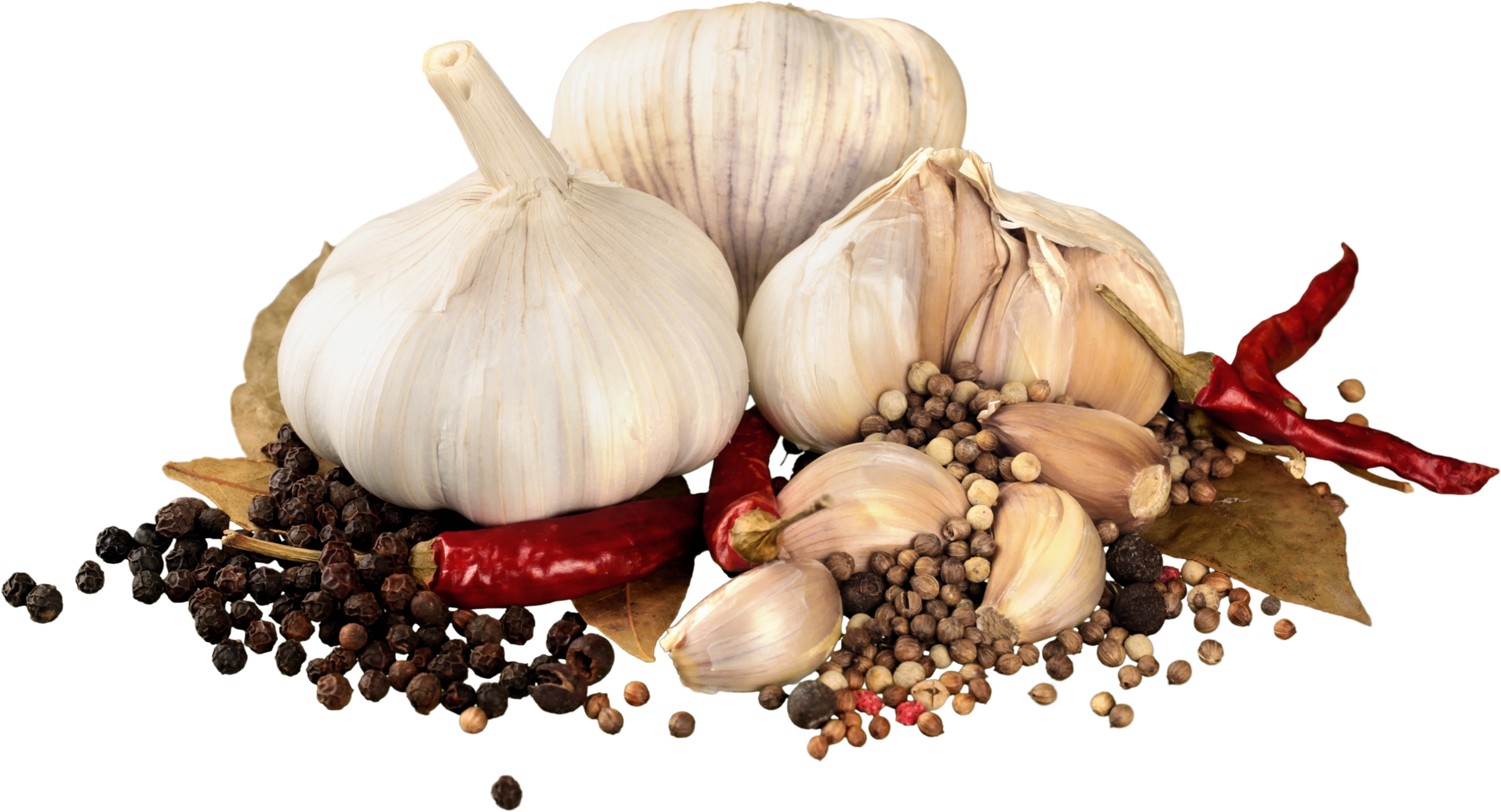 Garlic with Other Spices - Isolated